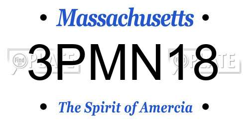 3PMN18 Massachusetts License Plate
