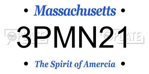 3PMN21 Massachusetts License Plate