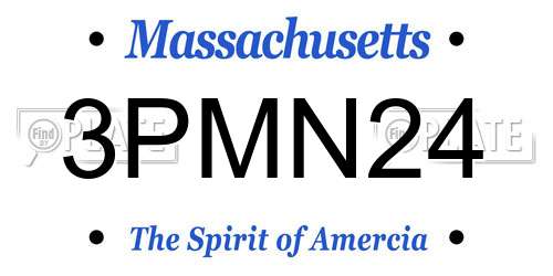 3PMN24 Massachusetts License Plate