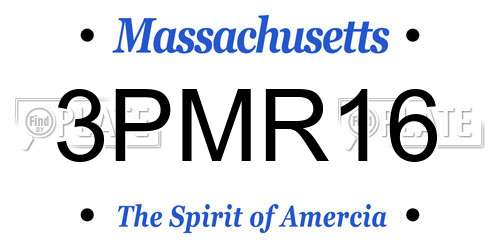 3PMR16 Massachusetts License Plate