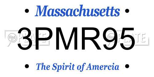 3PMR95 Massachusetts License Plate