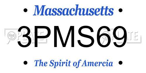 3PMS69 Massachusetts License Plate