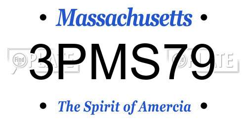 3PMS79 Massachusetts License Plate