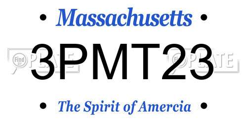 3PMT23 Massachusetts License Plate
