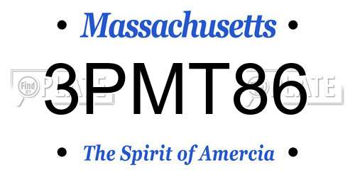 3PMT86 Massachusetts License Plate