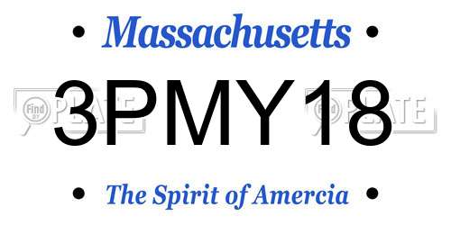 3PMY18 Massachusetts License Plate