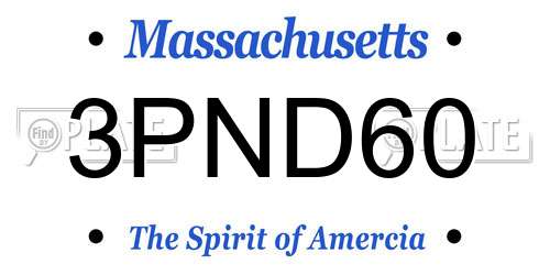 3PND60 Massachusetts License Plate