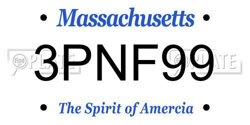 3PNF99 Massachusetts License Plate