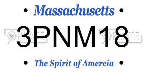 3PNM18 Massachusetts License Plate