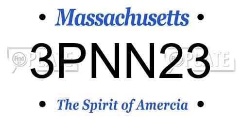 3PNN23 Massachusetts License Plate
