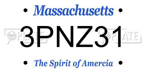 3PNZ31 Massachusetts License Plate