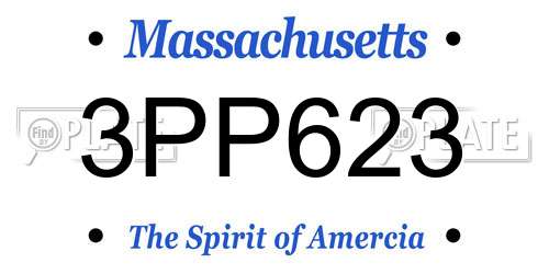 3PP623 Massachusetts License Plate