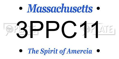 3PPC11 Massachusetts License Plate