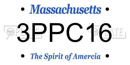 3PPC16 Massachusetts License Plate