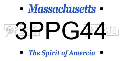 3PPG44 Massachusetts License Plate