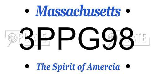 3PPG98 Massachusetts License Plate