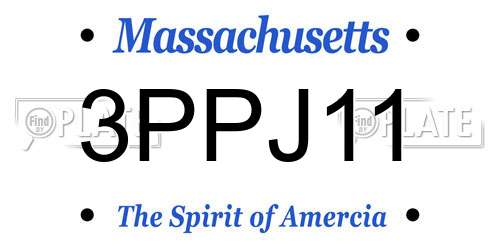 3PPJ11 Massachusetts License Plate