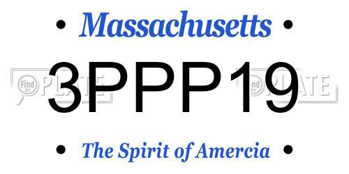 3PPP19 Massachusetts License Plate