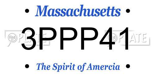 3PPP41 Massachusetts License Plate