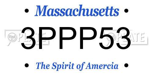 3PPP53 Massachusetts License Plate