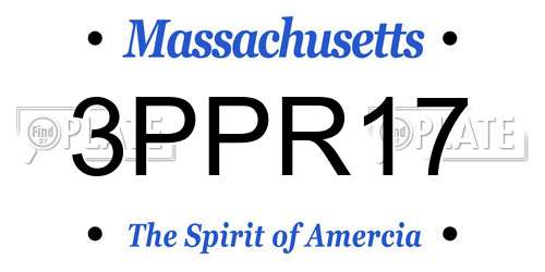 3PPR17 Massachusetts License Plate