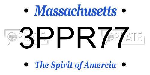 3PPR77 Massachusetts License Plate