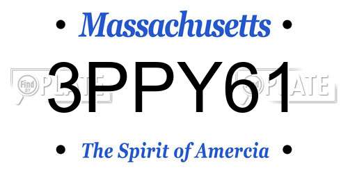 3PPY61 Massachusetts License Plate