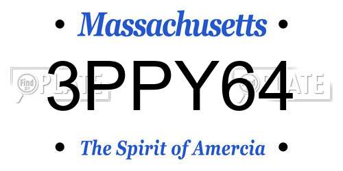 3PPY64 Massachusetts License Plate