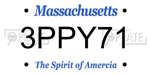3PPY71 Massachusetts License Plate