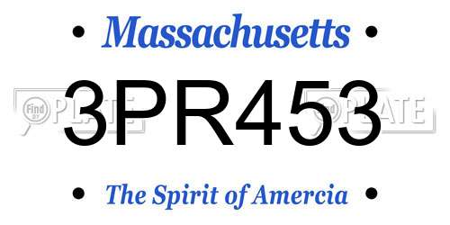 3PR453 Massachusetts License Plate