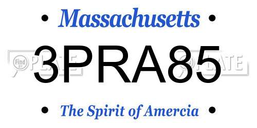 3PRA85 Massachusetts License Plate