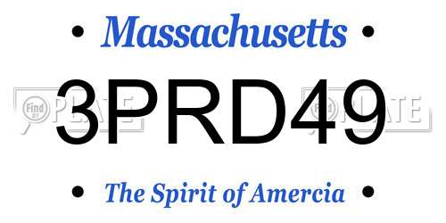 3PRD49 Massachusetts License Plate