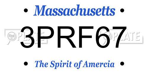 3PRF67 Massachusetts License Plate