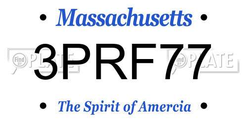 3PRF77 Massachusetts License Plate