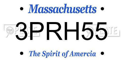 3PRH55 Massachusetts License Plate