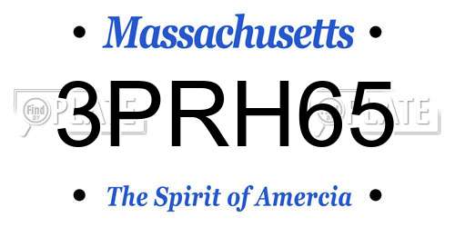 3PRH65 Massachusetts License Plate