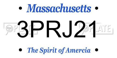 3PRJ21 Massachusetts License Plate