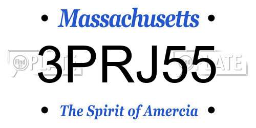 3PRJ55 Massachusetts License Plate