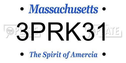 3PRK31 Massachusetts License Plate