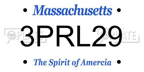 3PRL29 Massachusetts License Plate