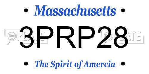 3PRP28 Massachusetts License Plate