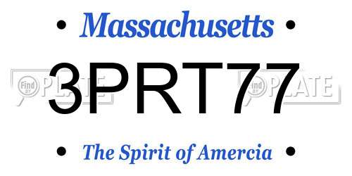 3PRT77 Massachusetts License Plate