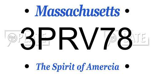 3PRV78 Massachusetts License Plate