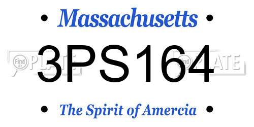 3PS164 Massachusetts License Plate