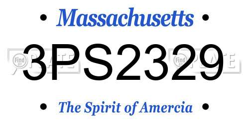 3PS2329 Massachusetts License Plate