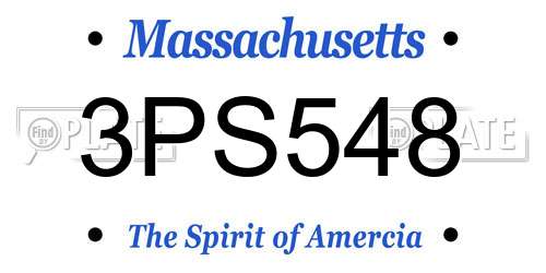 3PS548 Massachusetts License Plate