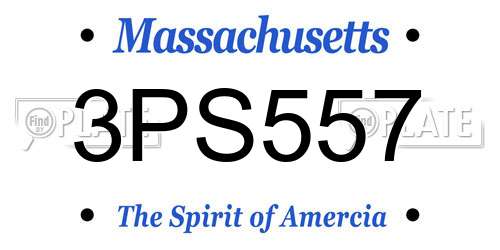 3PS557 Massachusetts License Plate