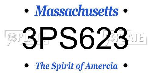 3PS623 Massachusetts License Plate