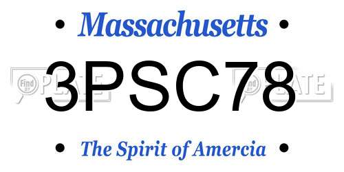 3PSC78 Massachusetts License Plate