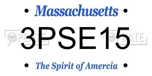 3PSE15 Massachusetts License Plate